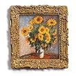 Sunflowers - Gold Frame Magnet with pop-out easel (2-3/4" x 2-1/2")