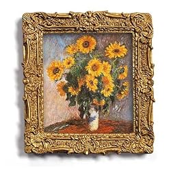 Sunflowers - Gold Frame Magnet with pop-out easel (2-3/4" x 2-1/2")