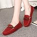 SUNROLAN Women's Polyurethane Suede Flats Slip On Loafers Driving Moccasins Soft Walk Boat Shoes