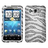Sparkling Silver with Black Zebra Full Diamond Rhinestone Snap on Hard Skin ....