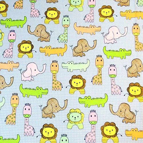 SheetWorld Fitted Square Playard Sheet 37.5 x 37.5 (Fits Joovy) - Baby Animal Check - Made In USA