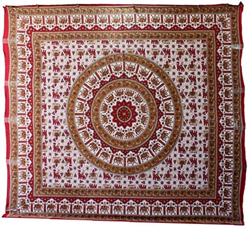 Camel Elephant Horse Tapestry Hippie Tapestry Mandala Tapestry Wall Hanging Wall Decor Home Decor (Red)