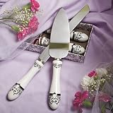 Distinctive Damask Porcelain Collection Cake Knife and Server Set