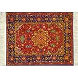 Lextra (Red Silk Medallion), Mouserug, Red, Gold and Navy, 10.25 X 7.125 Inch, One (MSM-1)