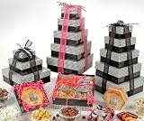 Gourmet Food : Suitably Sophisticated 3-Tier Tower with Black Trimmings