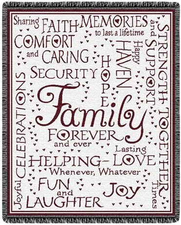 Family Forever Throw Blanket Cranberry