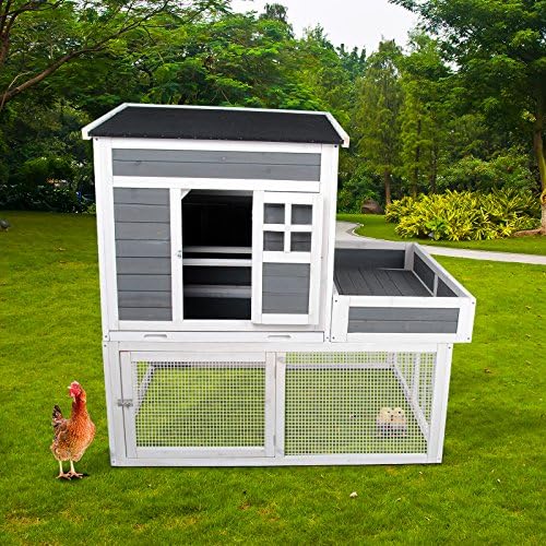 53"x 41"x 51" Chicken Wood Coop Next Box Poultry Hen House Feeder Rabbit Hutch