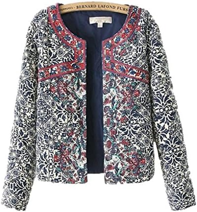 Women Blazer Embroidery Slim Outwear Desigual Coat Parka Overcoats