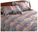 Malibu Shores Blue/Lilac Contemporary 4 Piece Jacquard Comforter Set, Queen