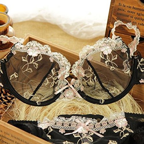 エレガント ブラ ＆ ショーツ セット レディース 透け素材 レース