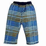 スノーパンツ 防寒 ズボン ベビー 男の子 千鳥柄 中綿入り パンツ ブルー 90