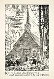 1947 Lithograph Notre Dame Des Victories Quebec City Canada Catholic Church Art - Original In-Text Lithograph