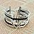 Unisex Black and White Love Theme Adjustable Length Closer Hearts Wrap Bracelet