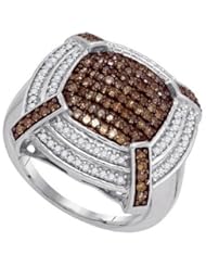 0.75CTW COGNAC DIAMOND MICRO-PAVE RING