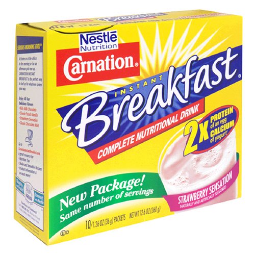Carnation Instant Breakfast, Strawberry, 1.26-Ounce Units (Pack of 3)