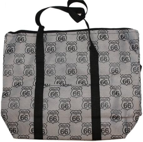 Large Grey and Black Route 66 Womens Handbag Purse