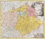 Historische Karte: Markgrafschaft Meissen, Landgrafschaft Thüringen, Fürstentum Anhalt, Kurfürstentum und Herzogtum Sachsen, Saalkreis, Grafschaft Barby und das Stift Quedlinburg um 1707