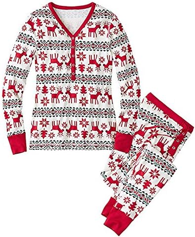 Family Matching Christmas Pajamas Set Women Baby Kids Deer Sleepwear Nightwear