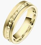 14 Karat Yellow Gold 6mm Multi-Texture Wedding Band Ring