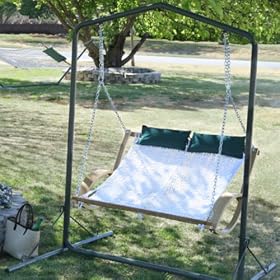 Double Rope Swing - White/Oak by Brookstone