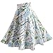 Fancyqube(TM) Women Pleated Vintage Skirts Floral Print Midi Skirt Style19 S