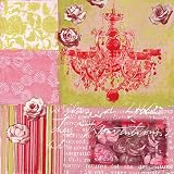 Anna Flores, Roses & Candelabra 69x69, Dekoboxbild (keine Einrahmung nötig) - Lounge