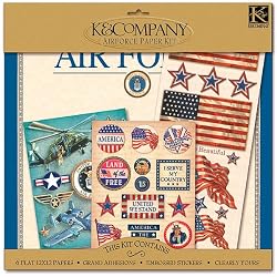 K&Company Military 12-Inch-by-12-Inch Scrap Kit Layouts, Air Force