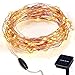 100 LED Solar Powered String Lights, Waterproof Copper Wire Starry Lights Flexible Decor Rope Lights EASY TO SHAPE Suitable for Outdoor Gardens Homes Dancing Christmas Party (Yellow)