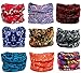 Pack of 9PCS, Outdoor Multifunctional Sports Magic Scarf, Magic Bandanas Tube, Seamless Scarf, Collars Muffler Scarf Face Mask, High Elastic Magic Headband with Uv Resistance, Headscarves, Headbands (Flora Print 15)