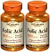 Sundown Naturals Folic Acid 800 mcg Tabs, 100 ct