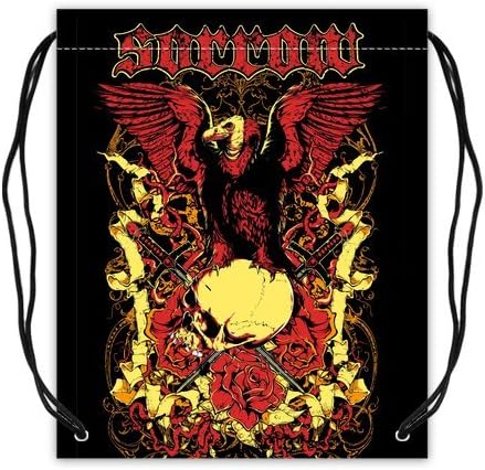 Skulls Carrying Drawstring Backpack Bag String Sack Cinch Bag for Sports for Traveling Twin Sides Printed Durable Lightweight Nylon Double Layer