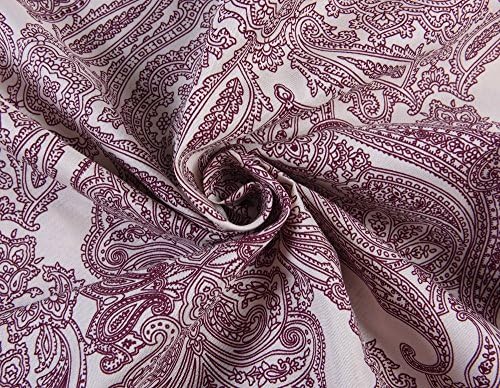 Pollymaid 100% Brushed Soft Microfiber Bed Sheet Set, Fitted & Flat Sheet & Pillowcases, Cozy Comfortable, Wrinkle, Fade, Stain Resistant, Deep Pockets (Paisley, Full)