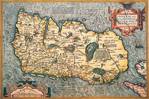 Art Poster, Map of Ireland - 27.5 x 18.75