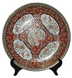 14"D porcelain plate - burgundy