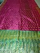 Designer Brocade Zari Sari, Bollywood Fuschia Wedding Silk Sari Material