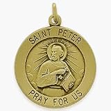 14 Karat Yellow Gold Saint Peter Religious Medal Medallion