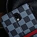 RAYTOP Luxury Brand Designer Black Checks Leather Cases Covers Wallet Kickstand for Samsung Galaxy Note 3 N9000 Note 3 Plaid Card Holder Magnetic Clasp Classy Decent Men Women