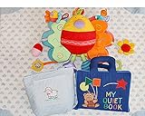布絵本MY QUIET BOOKベア ブルー&ピヨピヨバード&ハート柄ブランケット ブルー おまけ付きベビーズバッグ  おめでとうギフトセット