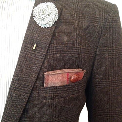 Cream and Tan Stripe Men's Lapel Flower Pin by The Detailed Male