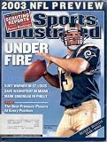 KURT WARNER ST. LOUIS RAMS SPORTS ILLUSTRATED NFL PREVIEW SEPTEMBER 2003!