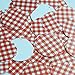 Sequin Red White Gingham Plaid Checker Fabric Pattern Round 30mm Couture Loose Paillette Sequins