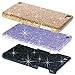 Eco-Fused Case Bundle for Apple iPod Touch 5 Including 3 Bling Glitter Hard Cases / 2 Stylus Pens / 2 Screen Protectors/Microfiber Cleaning Cloth - Perfect for Girls - (Black, Silver, Gold)