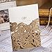 Doris Home 100 pcs Champange Gold Laser-cut Lace Flower Pattern Wedding Invitations Cards