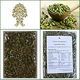 Natural Green Whole Cardamom Pods (elaichi, elachi, hal) - 7 Oz, 200g. by Ganeshaspice