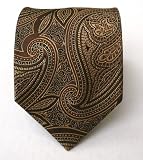100% Silk Woven Brown Paisley Tie