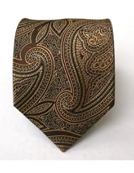 Silk Woven Brown Paisley Tie