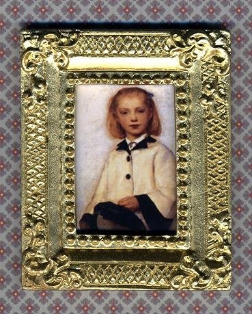 Dollhouse Miniature Framed Print of a Victorian Girl