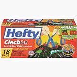 Hefty E8-6720 39-Gallon Cinch Sak Lawn & Leaf Bags - 18 Count