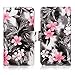Cellularvilla Wallet Case for LG Lucid 3 VS876 Pu Leather Wallet Card Flip Open Pocket Case Cover Pouch (Black Pink Flower)