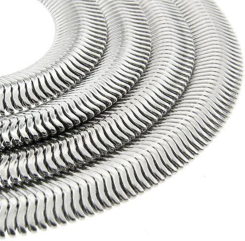 New 5mm 24" Rhodium Plated Nickel &amp; Lead Free Solid Brass Hip Hop Herringbone Chain Necklace